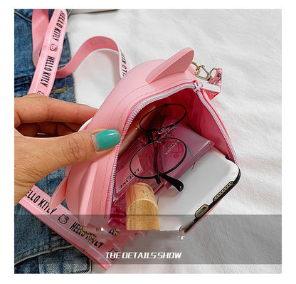 Purse Girls Silicone Mini Children's Coin Purse Cute Cartoon Shoulder Bag Crossbody Bag Accessories Bags Adjustable Strap for Kids Gift Travel Holiday