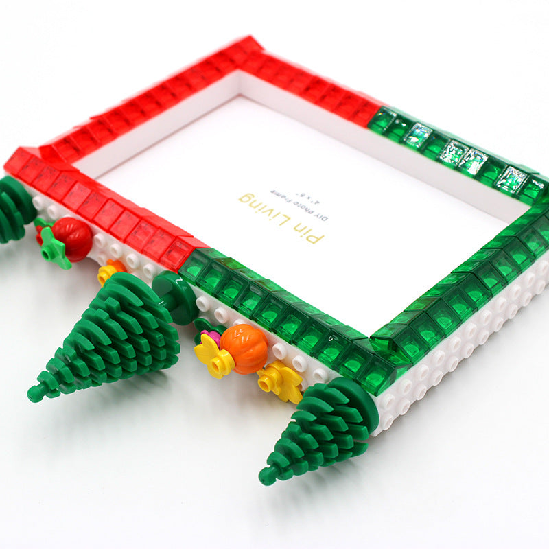 Photo Frame Christmas Tree DIY Colourful Bricks Picture Frames for Desk Decor Family Friends Kids Gifts 7x5 Portrait & Landscape Creative Crafts Gift Set Boys Girls (Christmas 7X5(12.7*17.8))