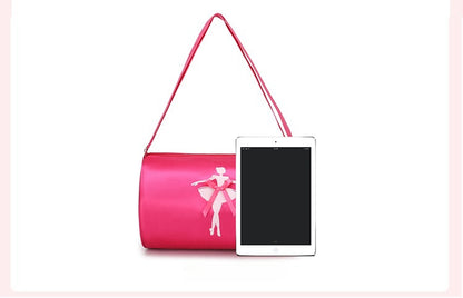 Girls Kids Children Ballet Dance Bag, Pink Ballerina Handbag Tote Gymnastics Sports Duffel Bag, Crossbody Shoulder School Bag Light Weight Carry-on Luggage