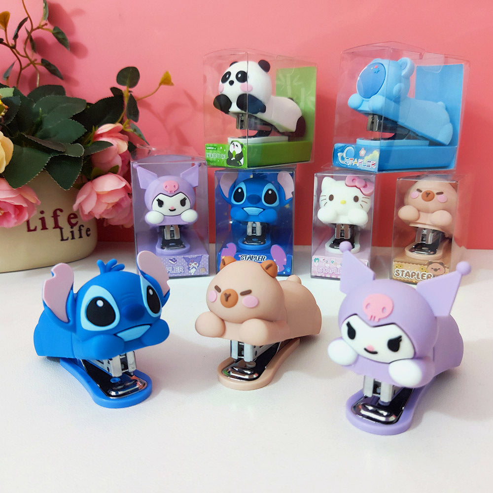 Stitch Portable Mini Cute Desktop Hand Stapler Mini Handheld Stapler for Office School Home or Travel Kids Gift Stationary