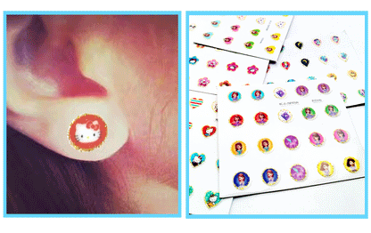 5 Sheets Toddlers Princess Elsa Minnie Kids Girls Nail stickers Earring Stickers Art Decal Party Bag Fillers Decor for Kids Girls Birthday Gift (Frozen earrings stickers)