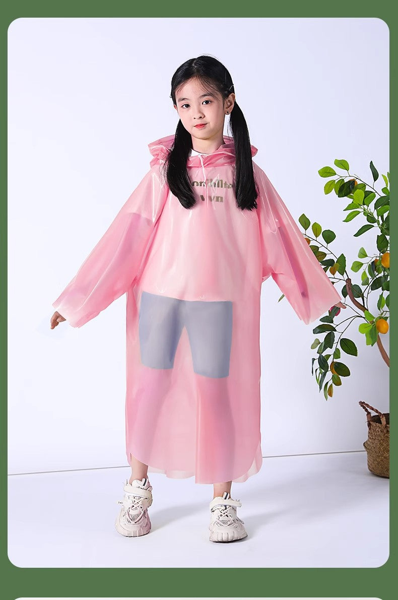 3 Pack Rain Ponchos for Kids Reusable disposal Thickened EVA Travel Raincoat Jacket with Hoods and Sleeves,Lightweight Capes Ponchos for kids Outdoor Camping Travel