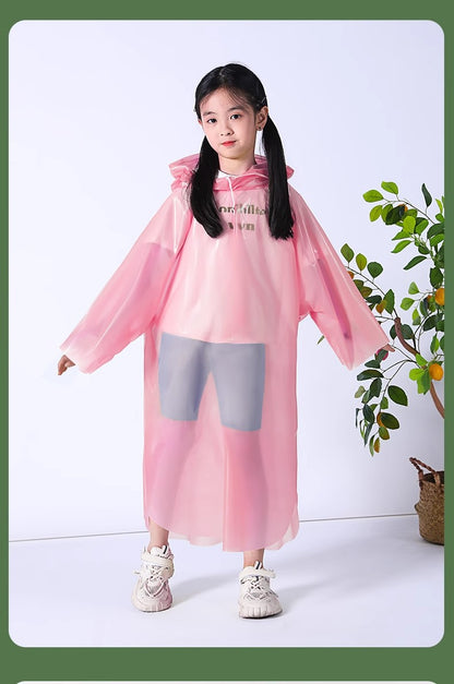 3 Pack Rain Ponchos for Kids Reusable disposal Thickened EVA Travel Raincoat Jacket with Hoods and Sleeves,Lightweight Capes Ponchos for kids Outdoor Camping Travel