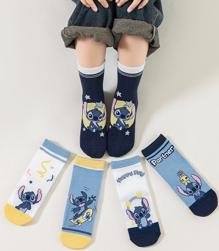 5 Pairs Toddlers Kids Costume cotton Infant Ankle Socks 1-5 Years (UK, Age, 1 Year, 5 Years, Regular, Stitch)
