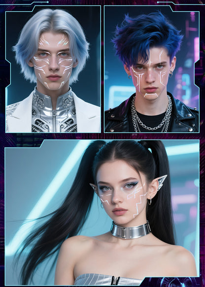 Temporary Tattoos for Kids, Kpop Cosplay Accessories, Kids Laser Tattoos for Girls Boys Face Body Christmas Costumes Cosplay Accessories Fake Hunters Tattoos (Face 4pcs) Brand: ISABELLA MOON