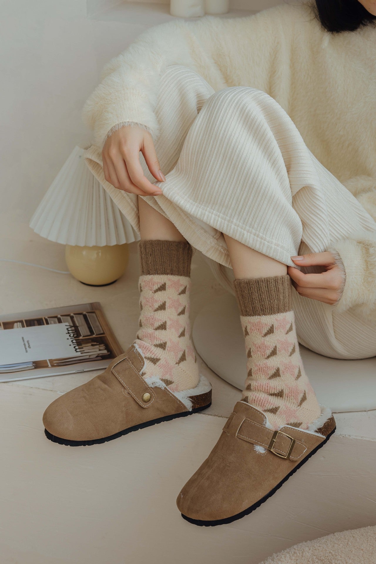 3 Pairs Ladies Thermal Socks Womens Warm Thick Heat Wool Knitting Walking Boot Hiking Socks Winter Christmas(A)