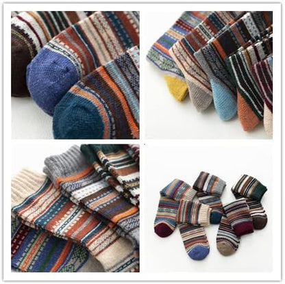 5 Pairs Thermal Socks Mens Walking Hiking Climbing Warm Thick Heat Wool Knitting Socks Winter