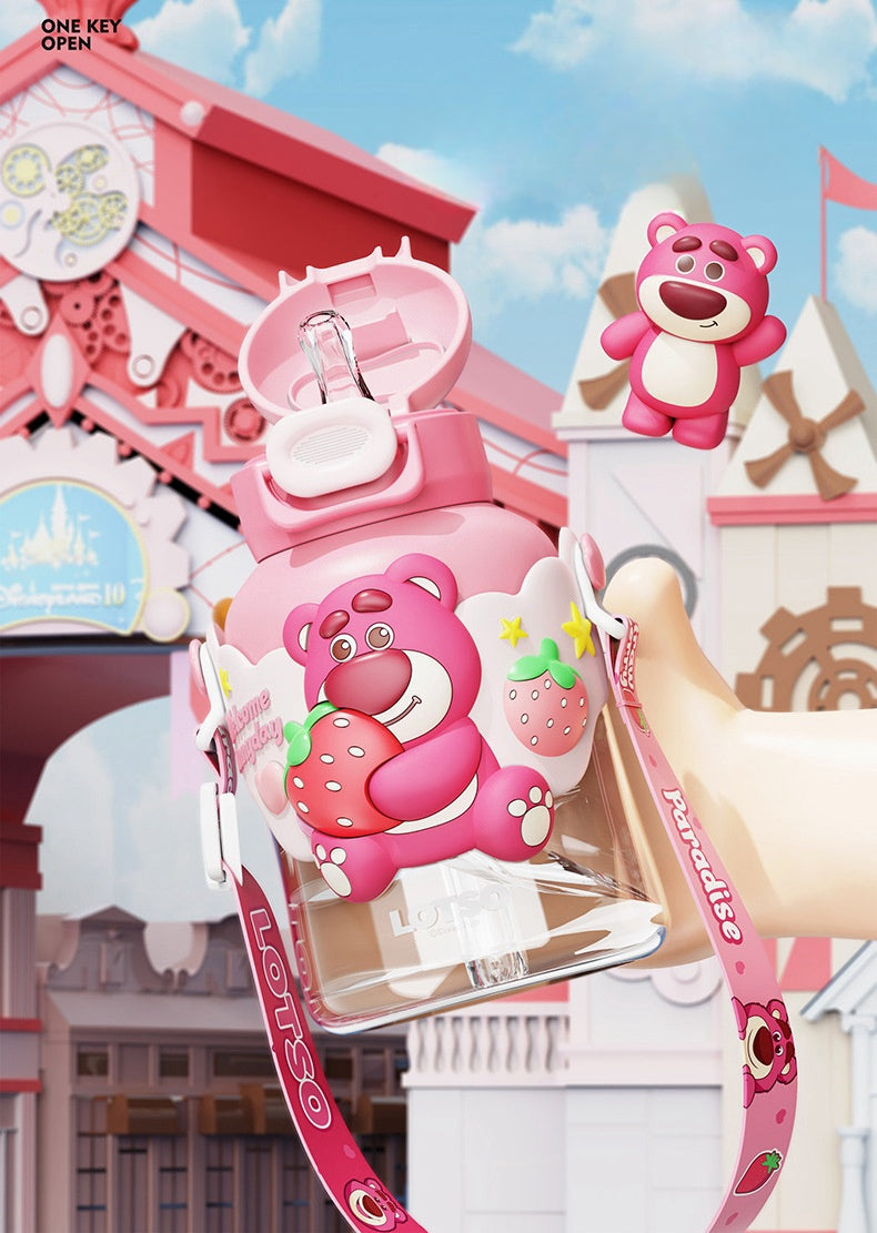 Buzz Frozen Spiderman Water Bottle Reusable Kids 700ml PP with Two Lids Leak Proof with straw Lid BPA Free Drinking bottle(Buzz)