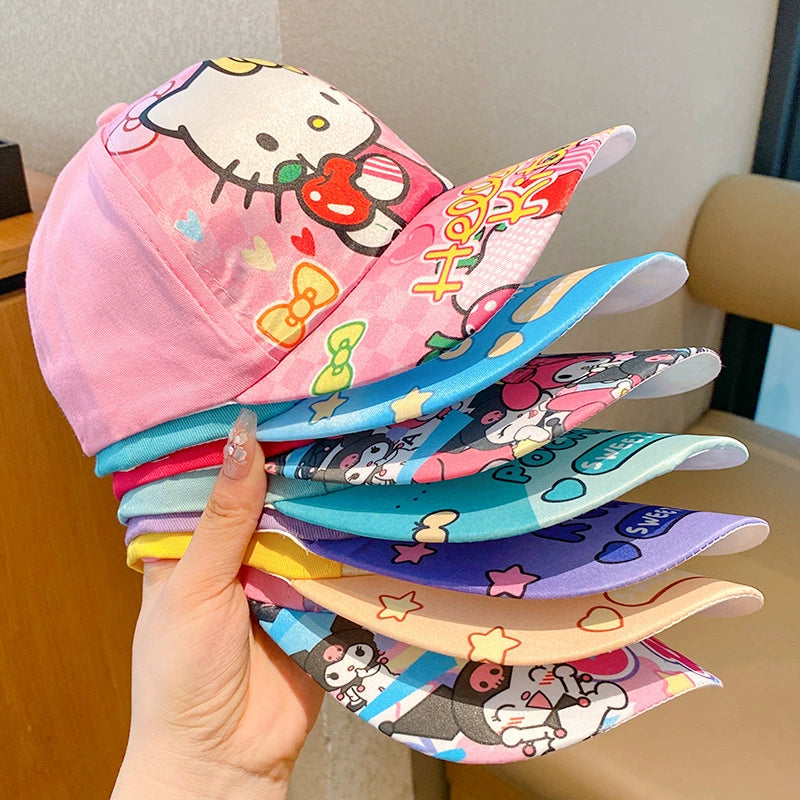 Kids Cotton Baseball Cap Hat for Boys, Boys Caps Perfect for Outdoor Sunny Days Sun Hat 3+ Years（Hello Kitty）