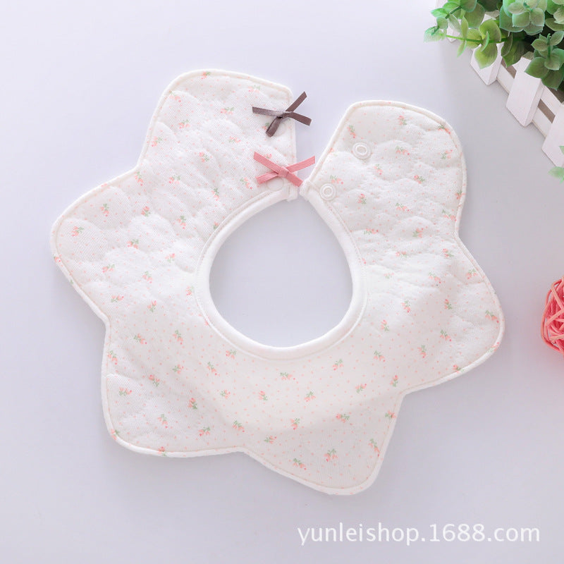 3 Pack BABY Toddler Boys Girls 360° Rotation waterproof BIBS bib Flower COTTON FEEDING Dribble Bandana Apron Weaning
