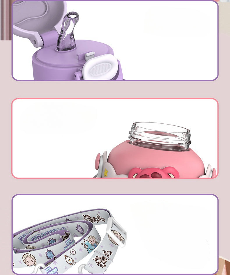 Buzz Frozen Spiderman Water Bottle Reusable Kids 700ml PP with Two Lids Leak Proof with straw Lid BPA Free Drinking bottle(Buzz)