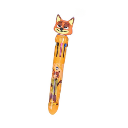 Multicolor teddy bear Pens 0.5mm 10-in-1 Retractable Ballpoint Pens 10 Colors Transparent Barrel Ballpoint Pen for Office Supplies and kids school (Nick)