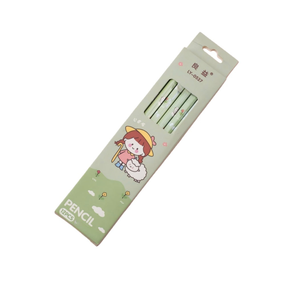 Pack of 12 Princess Spider HB Pencils with erasers Kids Children Party Bag Fillers School Office (Girls)