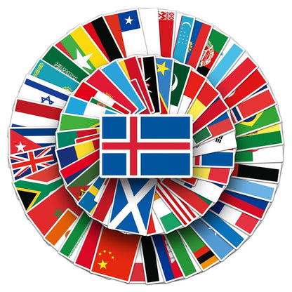 105pcs Panda Music Superheros Toy Kids Stickers Luggage Laptop Skateboard Waterproof Party Bag Fillers Waterbottle Decal Graffiti Patche (Country)