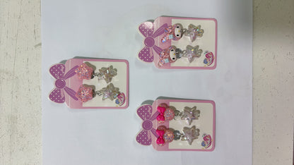 3 Pairs kids Clip On Earrings for Girls Cute Earrings No Pierced Princess Play Girls Dress Up Jewelry Set for Kids