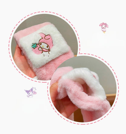 Kids Winter Beanie Scarf for 2-10 Years Old Boys Girls.Outdoor Warm Fleece Lined Thermal Knit Fluffy Pom (Kuromi 01 )