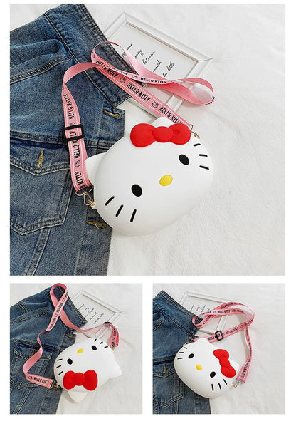 Purse Girls Silicone Mini Children's Coin Purse Cute Cartoon Shoulder Bag Crossbody Bag Accessories Bags Adjustable Strap for Kids Gift Travel Holiday