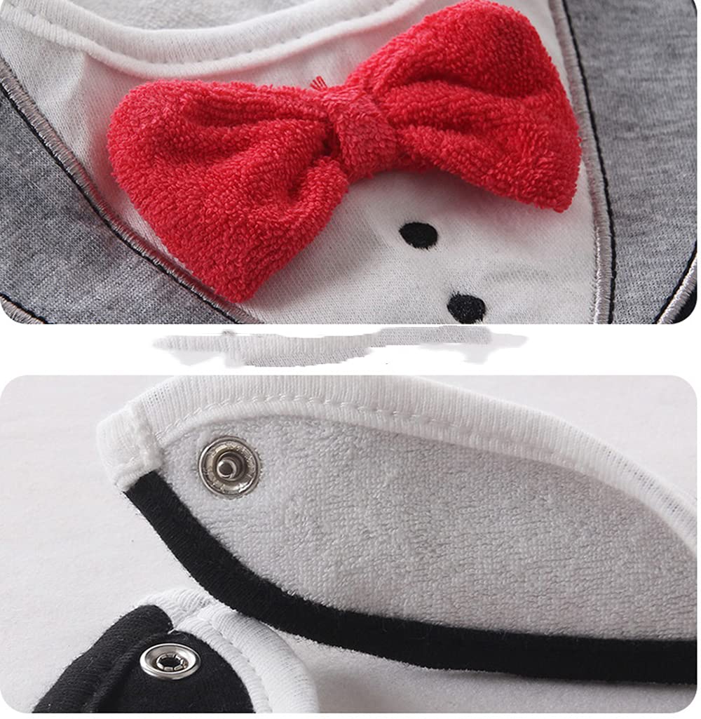 2PCS Baby Kids Bibs BOY MIXED DESIGN COTTON GENTLEMAN BOW FEEDING Bandana Apron Weaning