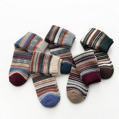 5 Pairs Thermal Socks Mens Walking Hiking Climbing Warm Thick Heat Wool Knitting Socks Winter