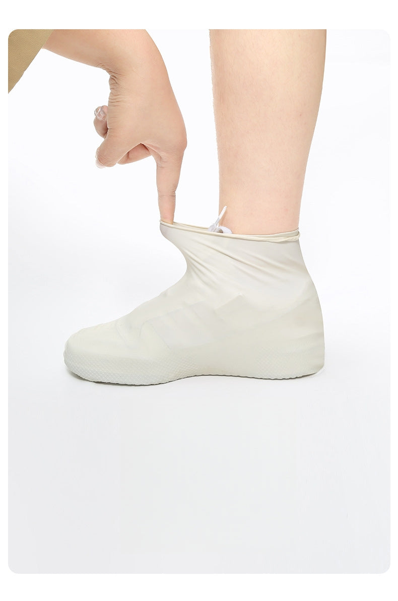 2pcs Rain Shoe Covers Latex Waterproof Shoe Covers Unisex Shoes Protectors Reusable Non-Slip Rain Boot Overshoes Walking Shoes Accessories