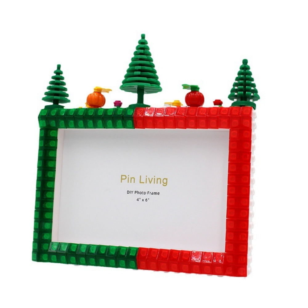 Photo Frame Christmas Tree DIY Colourful Bricks Picture Frames for Desk Decor Family Friends Kids Gifts 7x5 Portrait & Landscape Creative Crafts Gift Set Boys Girls (Christmas 7X5(12.7*17.8))