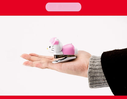 Mini Effortless Kitty Princess Desktop Staplers with 1000 Standard No.10 staples set Cute Stapler Gift for Student and Office School stationary Use （Hello Kitty）