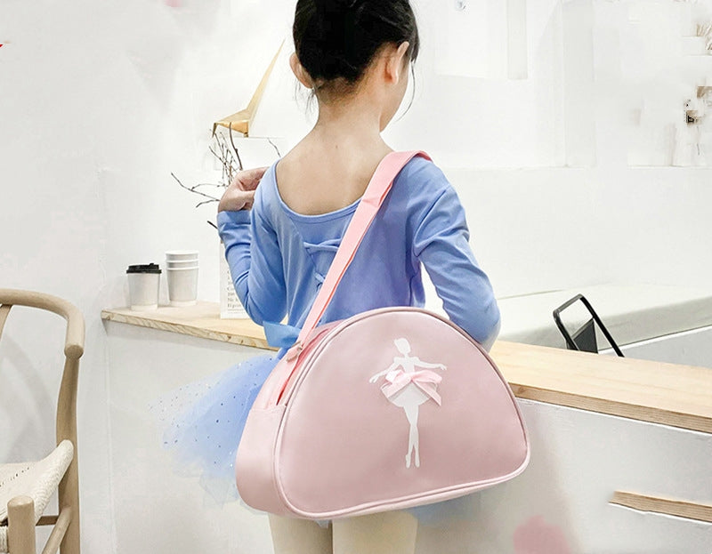 Girls Kids Children Ballet Dance Bag, Pink Ballerina Handbag Tote Gymnastics Sports Duffel Bag, Crossbody Shoulder School Bag Light Weight Carry-on Luggage