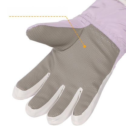 Kids Boy Girl Waterproof Winter Snow Ski Snowboard Fleece Thermal Warm Outdoor Gloves(Kuromi)