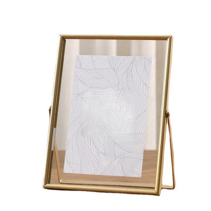 Glass Pressed Flower Frames, Floating Picture Frames, Gold Glass Photo, Tabletop Handmade Artwork Photo Ornament for Home Decoration Gift (Black, 8x6)