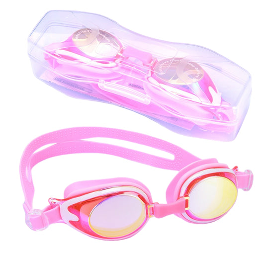 Comfortable Anti-fog Swimming Goggles with case Waterproof UV Protection For Kids Boys Girls Soft Silicone Seals For Comfort Perfect For Lap Triathlon Training & Aquatic Sports（B）