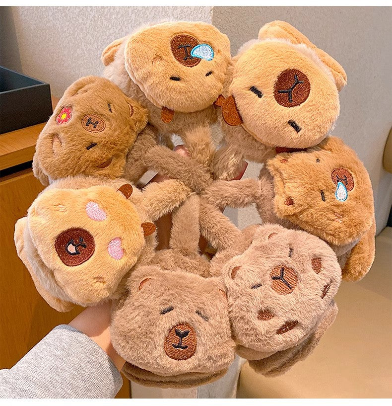 Kids Boy Girl Earmuffs Winter Fleece Thermal Outdoor Warm Plush Ear Warmer(Capybara)