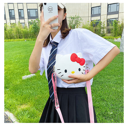 Kids Purse Girls Silicone Mini Children's Coin Purse Cute Cartoon Shoulder Bag Crossbody Bag Accessories Bags Adjustable Strap for Kids Gift Travel Holiday (Hello Kitty)