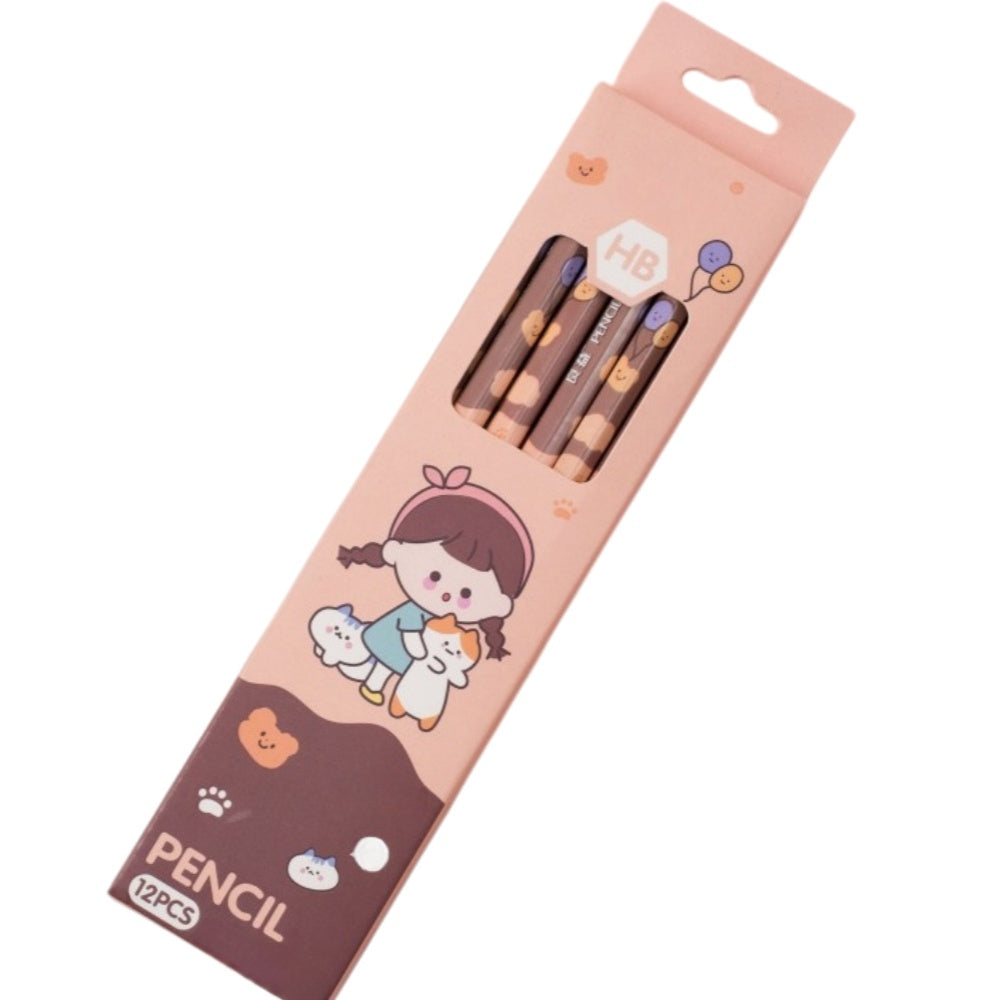 Pack of 12 Princess Spider HB Pencils with erasers Kids Children Party Bag Fillers School Office (Girls)