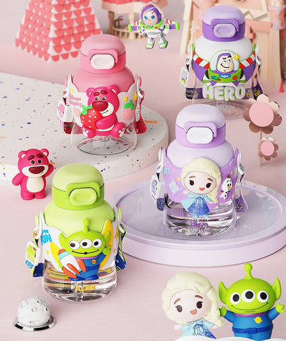 Buzz Frozen Spiderman Water Bottle Reusable Kids 700ml PP with Two Lids Leak Proof with straw Lid BPA Free Drinking bottle(Buzz)