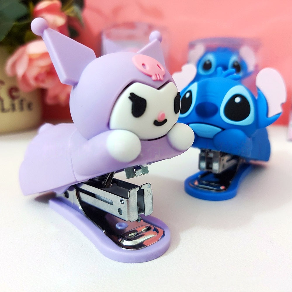 Stitch Portable Mini Cute Desktop Hand Stapler Mini Handheld Stapler for Office School Home or Travel Kids Gift Stationary