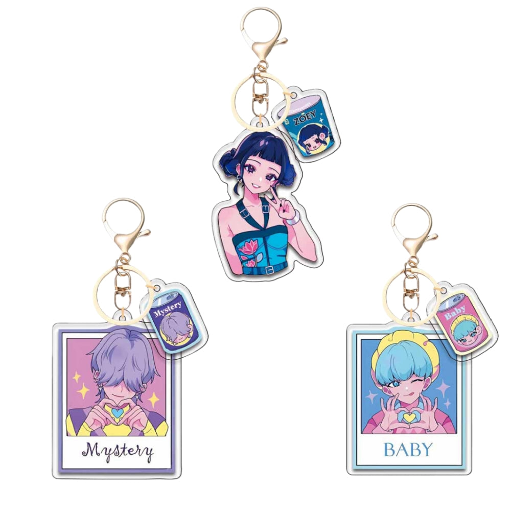 Kpop 3pcs Demon Keychain, Cartoon Hunters Figure Key Pendants Silicone for Bag backpack Keyring Decoration Pendants Adults Party Favors Birthday Party Supplies（A）