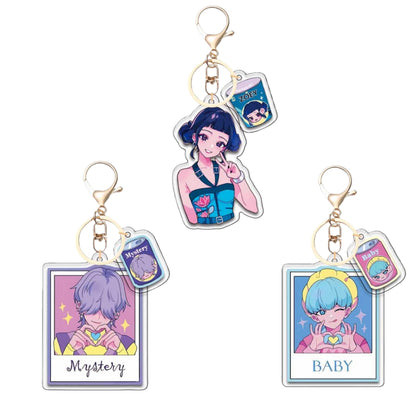 Kpop 3pcs Demon Keychain, Cartoon Hunters Figure Key Pendants Silicone for Bag backpack Keyring Decoration Pendants Adults Party Favors Birthday Party Supplies（A）