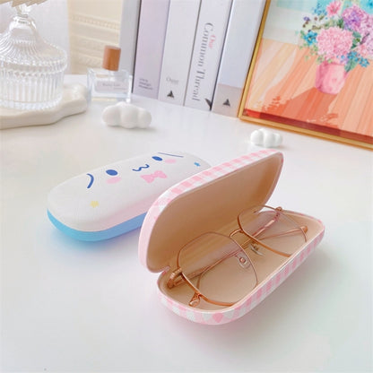Lovely Stitch Cartoon Hard Shell Eyeglasses Cases Girl Protective Case Storage Box With Glasses Cloth for Teen PU leather eyegalss case