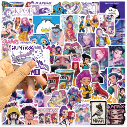 50pcs Princess Aven Superheros Toy Kids Stickers Luggage Laptop Skateboard Waterproof Party Bag Fillers Waterbottle Decal Graffiti Patches(kPOP)