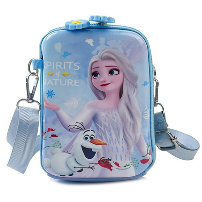Kids Purse Girls Silicone Mini Children's Coin Purse Cute Cartoon Shoulder Bag Crossbody Bag Accessories Bags Adjustable Strap for Kids Gift Travel Holiday (Purple Frozen)