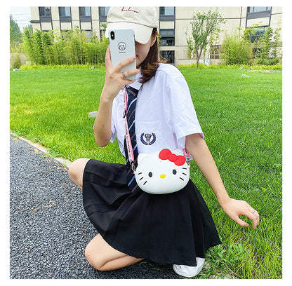 Kids Purse Girls Silicone Mini Children's Coin Purse Cute Cartoon Shoulder Bag Crossbody Bag Accessories Bags Adjustable Strap for Kids Gift Travel Holiday (Hello Kitty)
