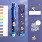 Multicolor teddy bear Pens 0.5mm 10-in-1 Retractable Ballpoint Pens 10 Colors Transparent Barrel Ballpoint Pen for Office Supplies and kids school (Space)