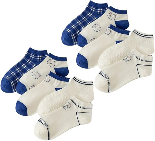 10 Pairs Ladies Ankle Socks low cut Trainer Socks Cotton Multipack heart animal Breathable Lightweight Sport Socks Casual Wear Gifts for Women