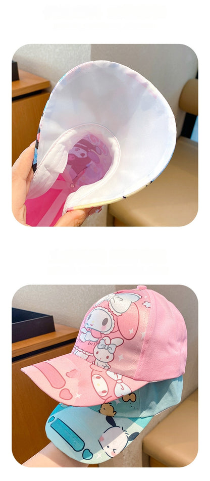 Kids Cotton Baseball Cap Hat for Boys, Boys Caps Perfect for Outdoor Sunny Days Sun Hat 3+ Years（Hello Kitty）