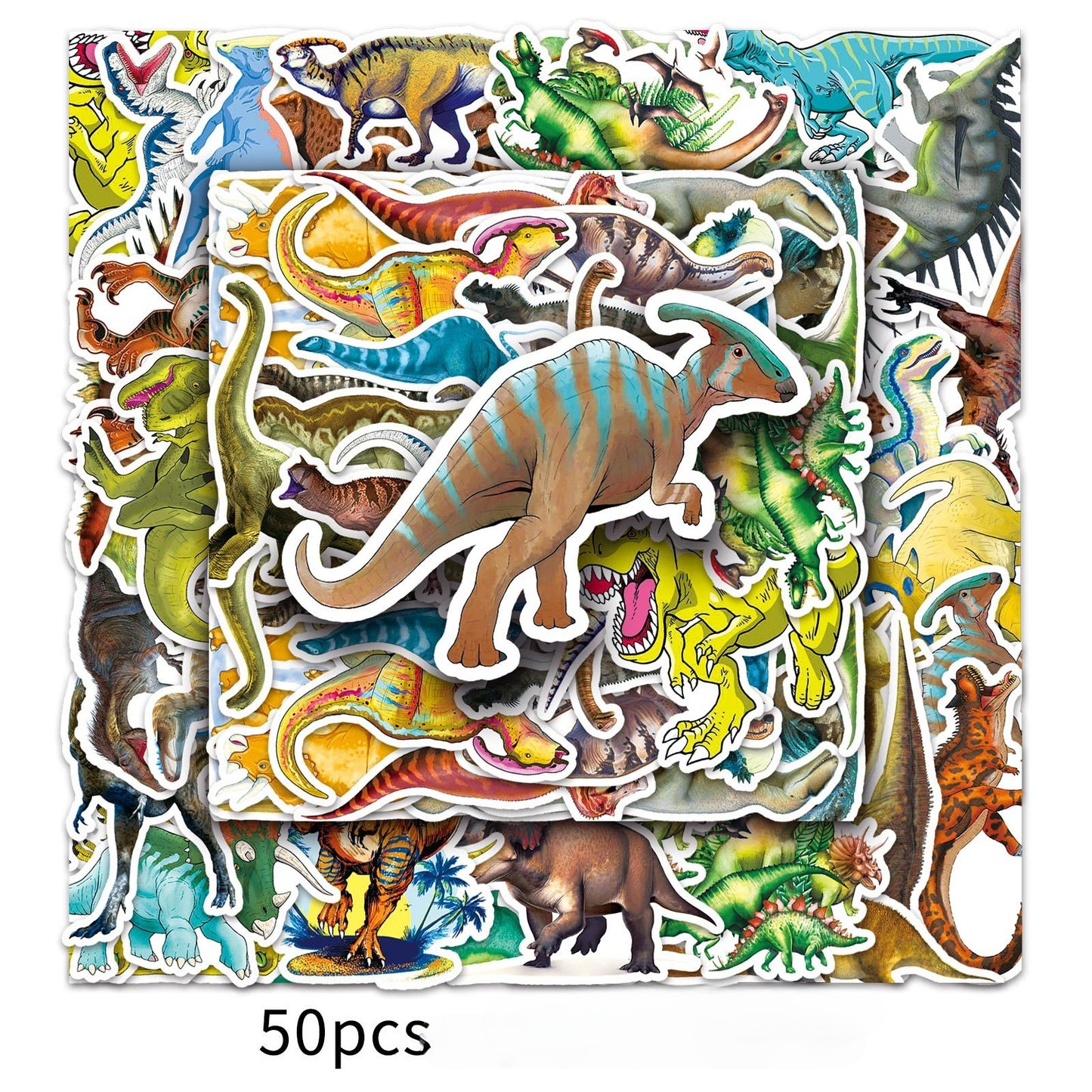 50pcs panda music Superheros Toy Kids Stickers Luggage Laptop Skateboard Waterproof Party Bag Fillers Waterbottle Decal Graffiti Patche (Dinosau)