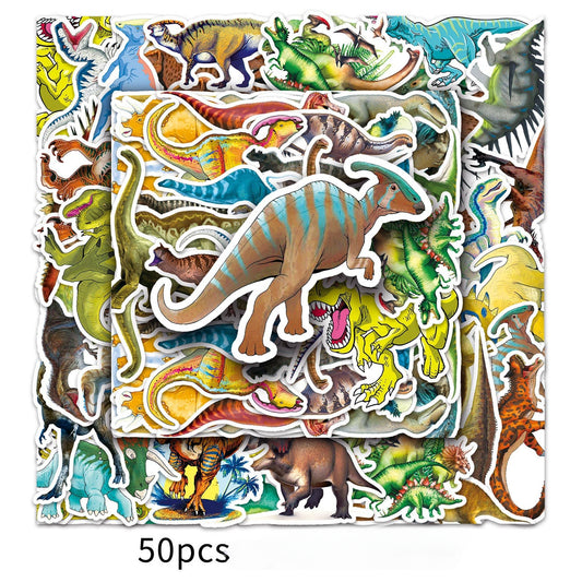 50pcs panda music Superheros Toy Kids Stickers Luggage Laptop Skateboard Waterproof Party Bag Fillers Waterbottle Decal Graffiti Patche (Dinosau)