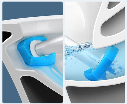 Toilet Wand with 8 Refills, Disposable Toilet Bowl Brush Disposable Cleaning System kit, Storage Caddy and Heads for Bathroom Cleaning all in one