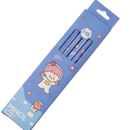 Pack of 12 Princess Spider HB Pencils with erasers Kids Children Party Bag Fillers School Office (Girls)