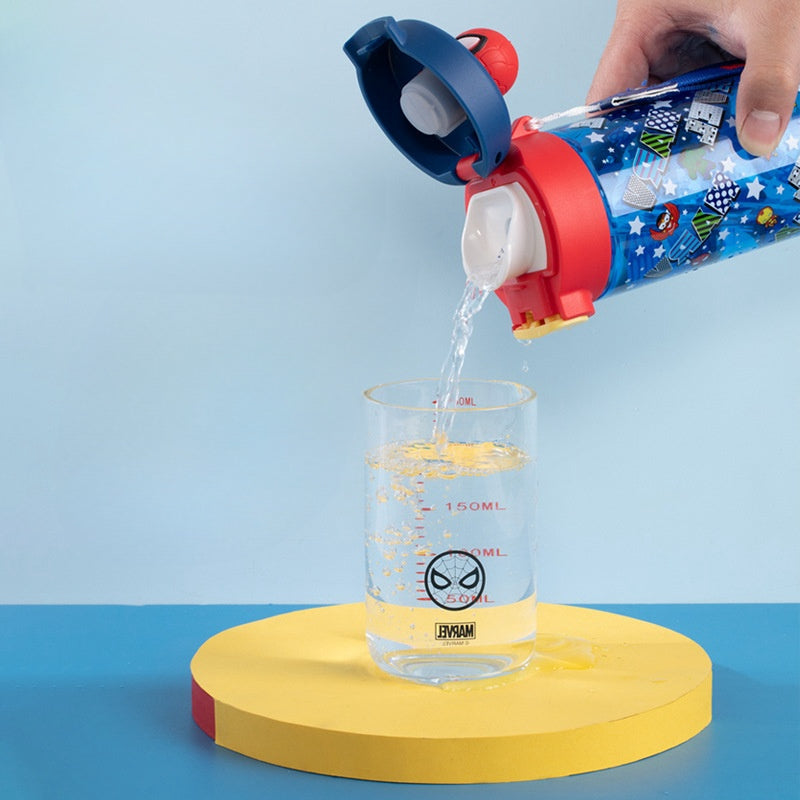 Water Bottle Reusable Kids 520ml PP with Two Lids Leak Proof with straw Lid BPA Free Drinking