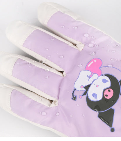Kids Boy Girl Waterproof Winter Snow Ski Snowboard Fleece Thermal Warm Outdoor Gloves（Hello Kitty）